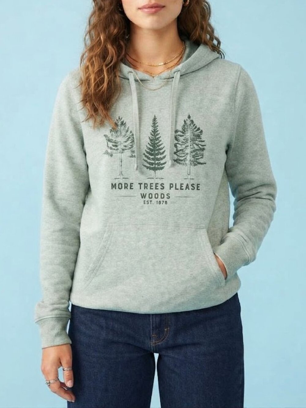 Woods Sage Green Tree Graphic Hoodie